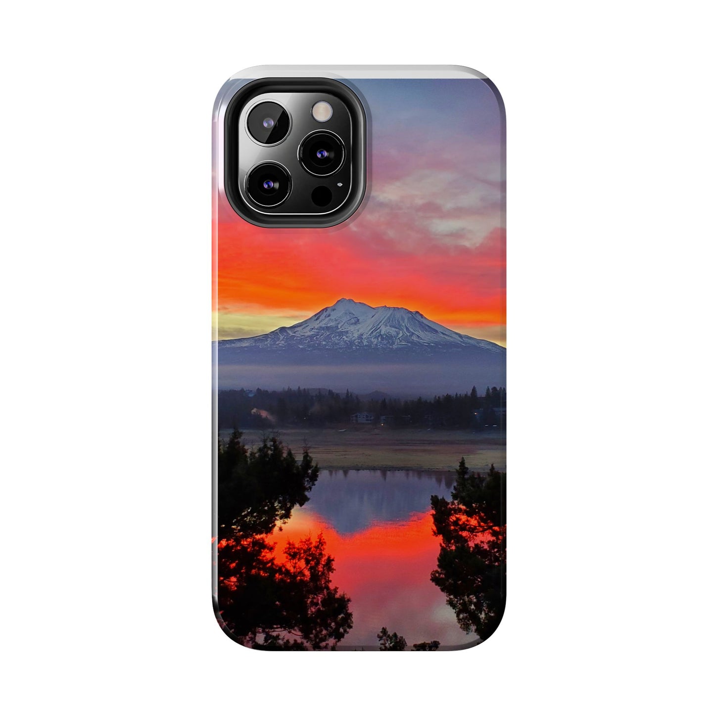 Mount Shasta Fiery Sunset Tough Phone Cases