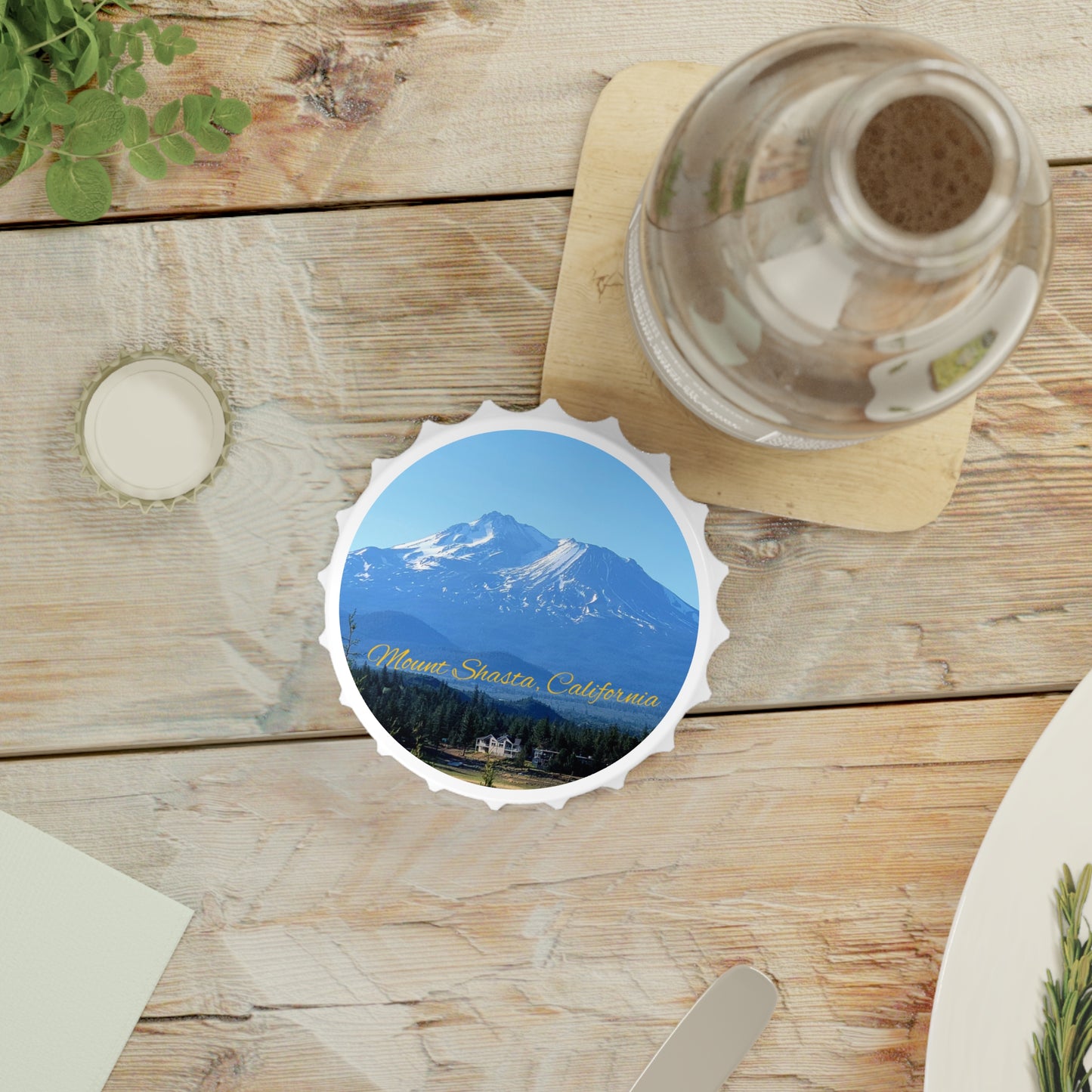 Mount Shasta and Shastina Bottle Opener