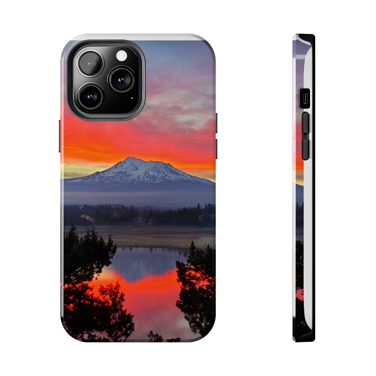 Mount Shasta Fiery Sunset Tough Phone Cases