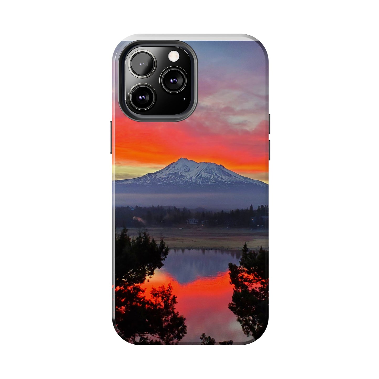 Mount Shasta Fiery Sunset Tough Phone Cases