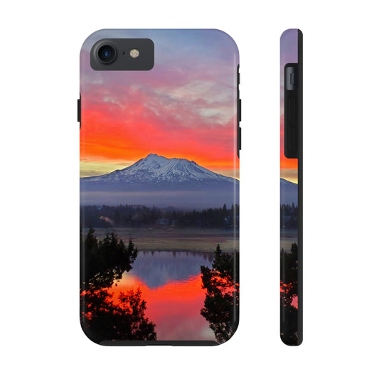 Mount Shasta Fiery Sunset Tough Phone Cases