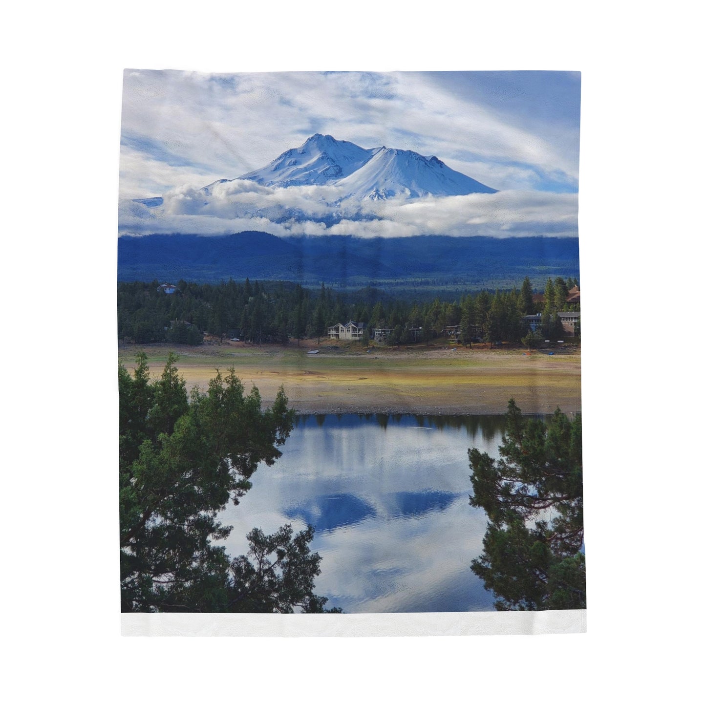 The Spirit of Mount Shasta Velveteen Plush Blanket