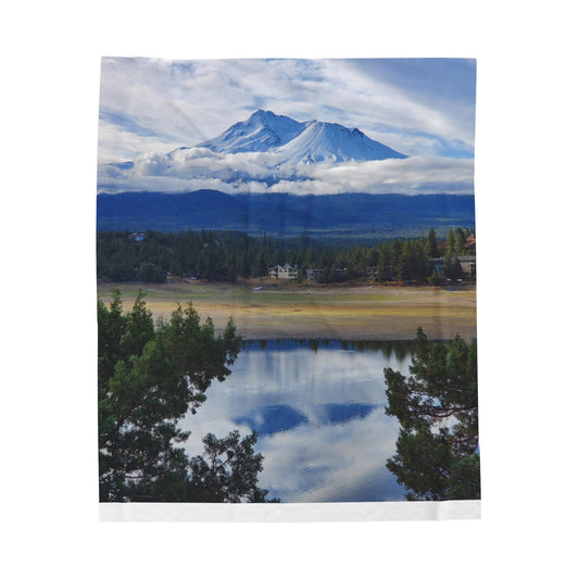 The Spirit of Mount Shasta Velveteen Plush Blanket