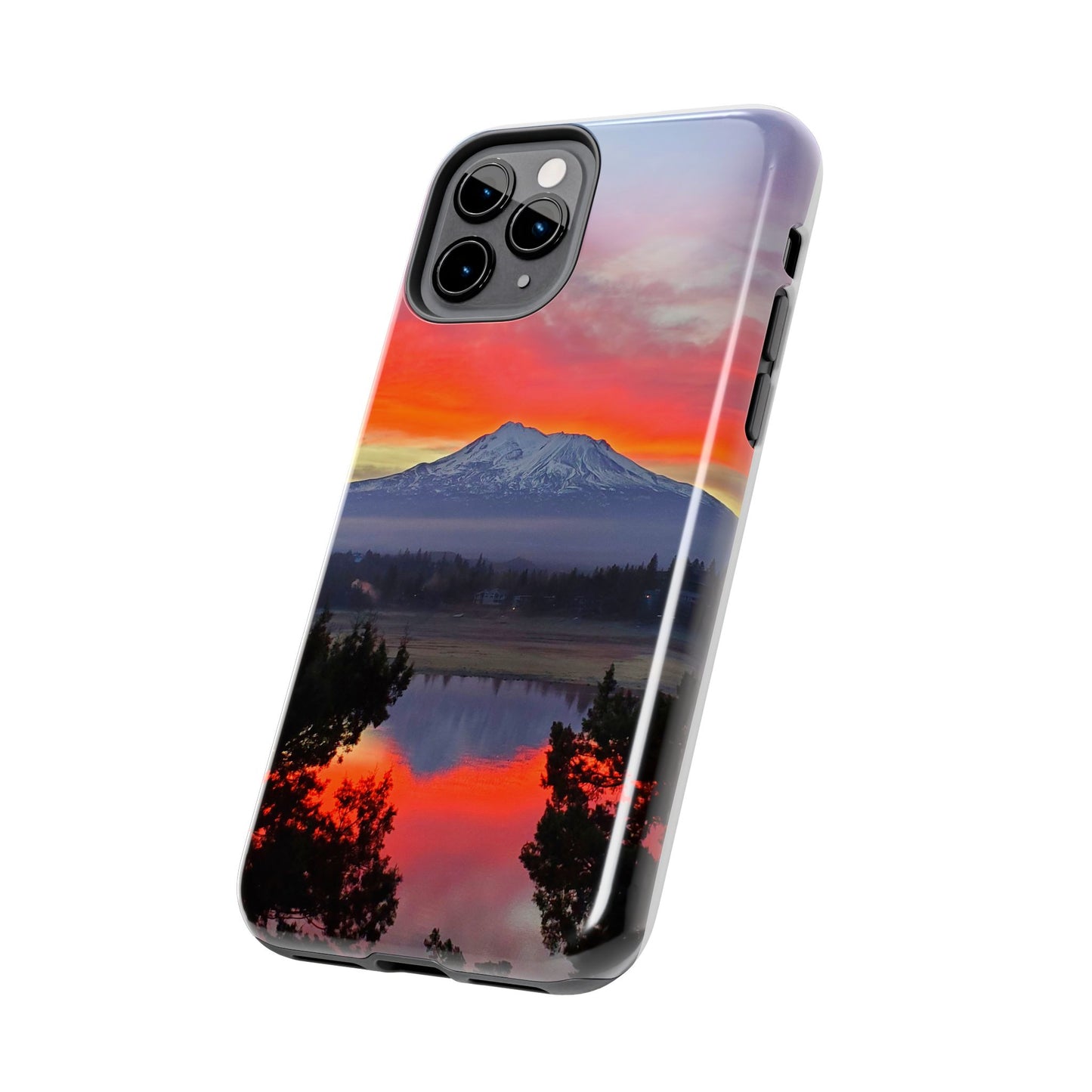 Mount Shasta Fiery Sunset Tough Phone Cases