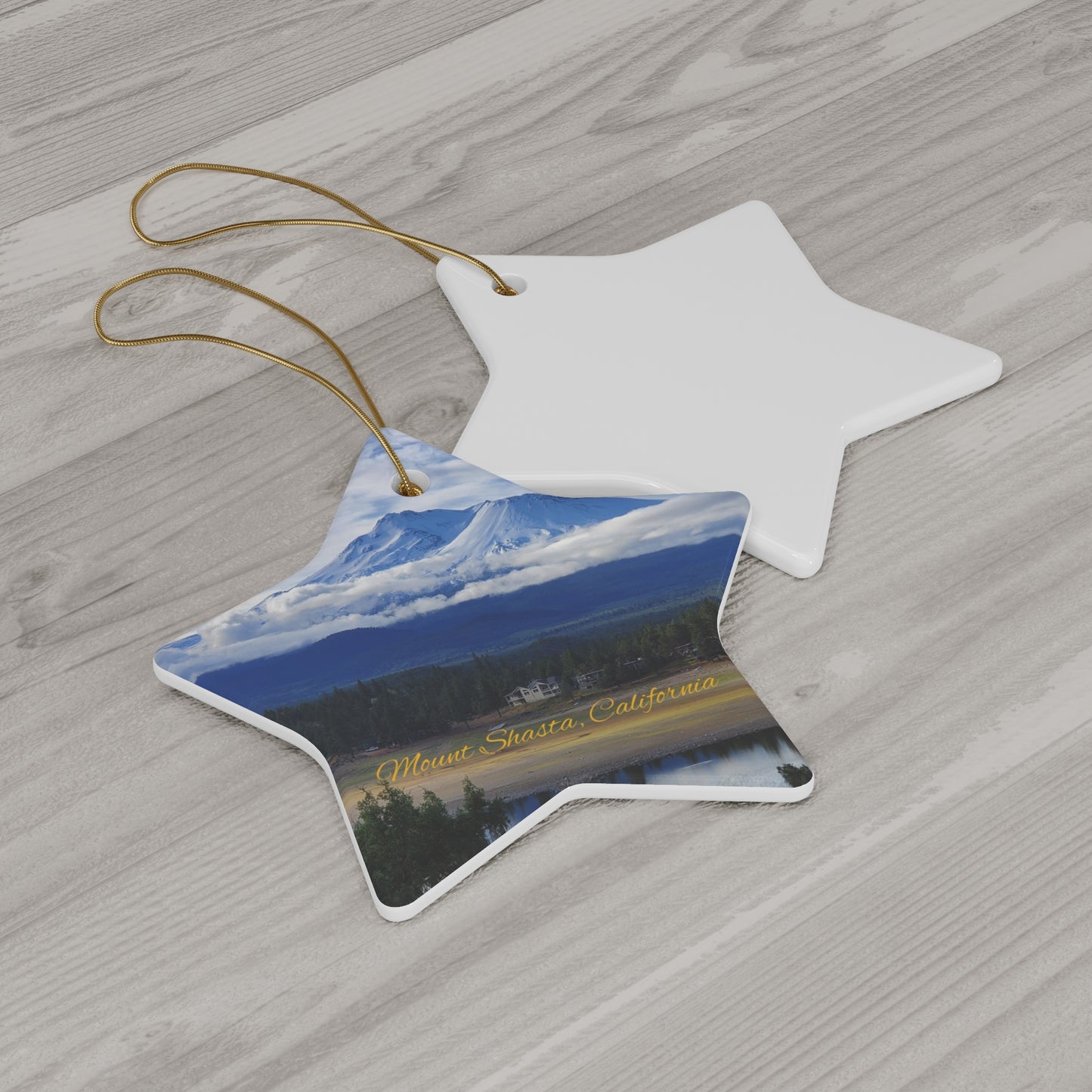 The Spirit of Mount Shasta Ceramic Christmas Ornament, 4 Shapes